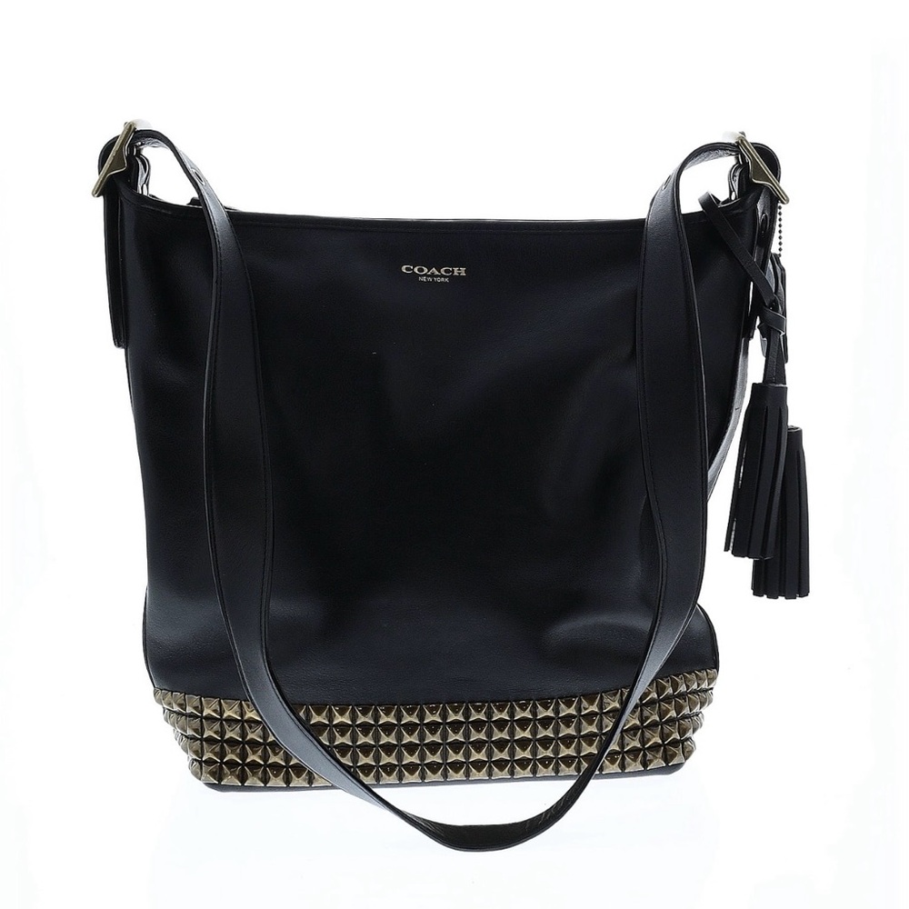Coach Black and Gold Studded Shoulder Bag